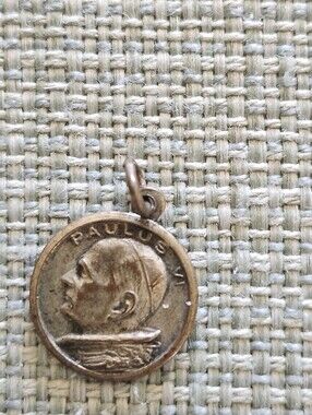 Vintage Silver Paul VI, Religious Medallion Pendant